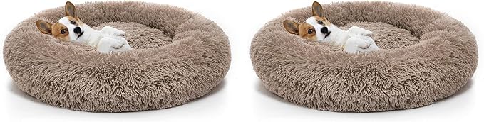 perpets Orthopedic Dog Bed Comfortable Donut Cuddler Round Dog Bed Ultra Soft Washable Dog and Cat Cushion Bed (Style 6) (Pack of 2)