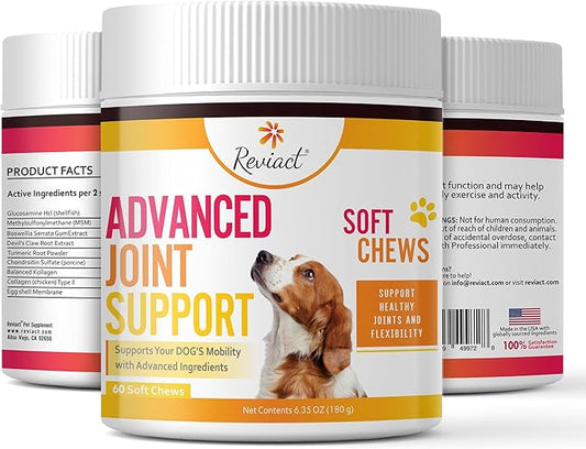 Advanced Canine Joint Supplement – Joint Care for Dogs – Active Dog Supplement with Devil’s Claw Boswellia & Turmeric – Tasty Dog Supplement for All Dog Breeds and Ages
