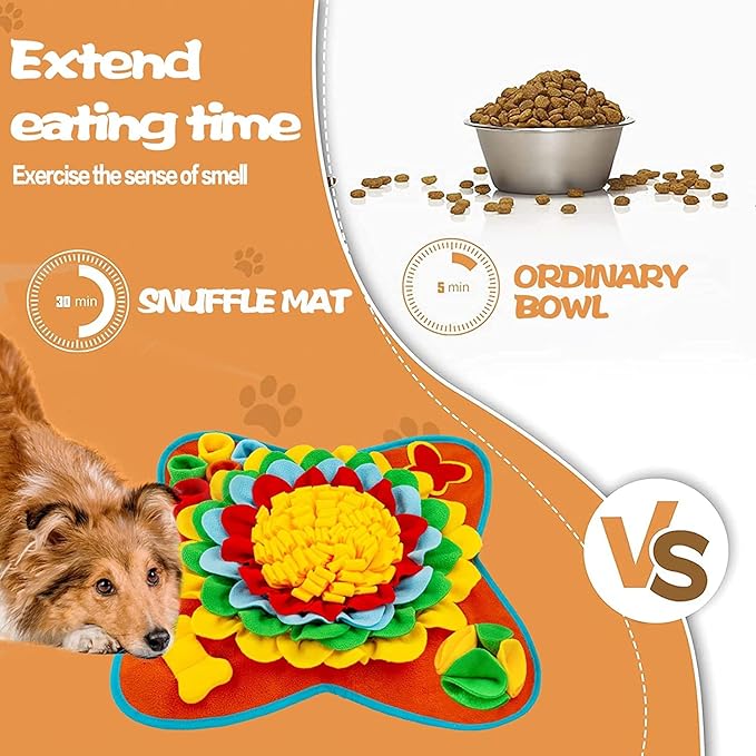 Snuffle Mat for Dogs Pet Treats Feeding for Small Medium Breed Dogs Non-Slip Interactive Dog Puzzle Toys Encourages Natural Foraging Skills