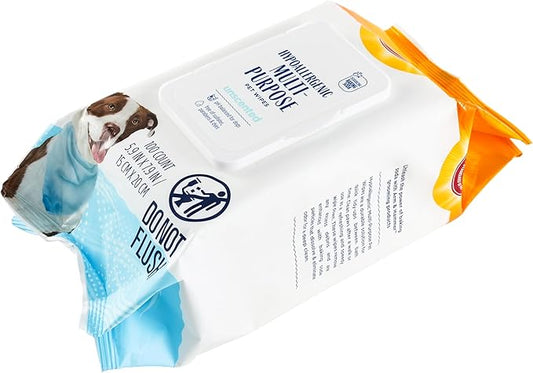 Arm & Hammer for Pets Hypoallergenic Wipes for Dogs - Best Odor Eliminating Waterless Cleaning for Dogs & Puppies, Unscented, 100 Count (Pack of 4)