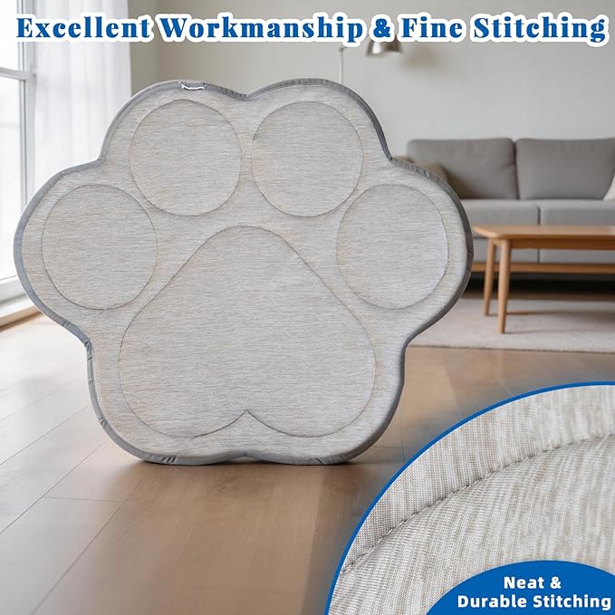 Dog Cooling Mat Self Coolings Foldable Cooling Pad for Dog in Summer Coolings Mat for Dogs and Cats Machine Washable (Dog Paw, Medium-26 L x 23" W)