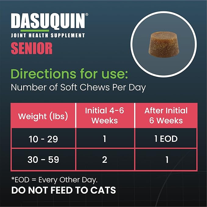 Nutramax Dasuquin Joint Health Supplement for Small to Medium Senior Dogs – for Immune Support, Skin & Coat Health, and Brain Health, 84 Soft Chews