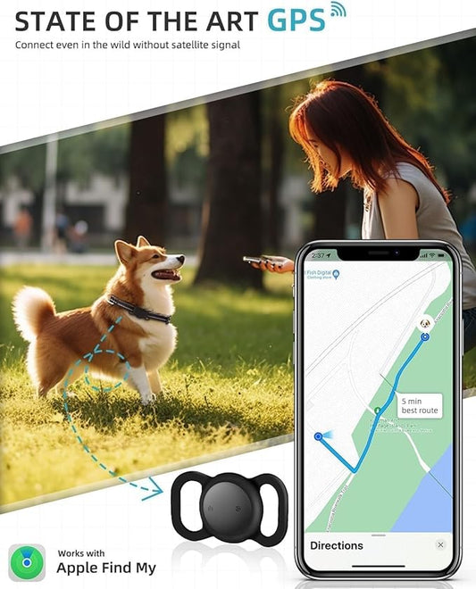 GPS Tracker for Dogs (1 Pack), Mini GPS Cat Tracker, Smart Pet Activity Tracker (iOS Only), No Monthly Fee, Compatible with Apple Find My, Anti-Lost, Finder Tag for Vehicles/Pets/Items/Kids