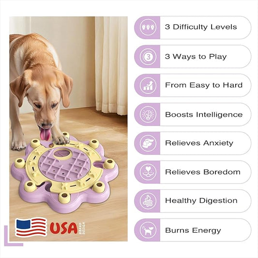 KADTC Dog Chess Puzzle Toy, Large Size, 3 Levels of Step-by-Step Challenge Beginner to Advanced Slow Feeder & Mental Stimulation for Smart Dogs Enrichment Pink Toys