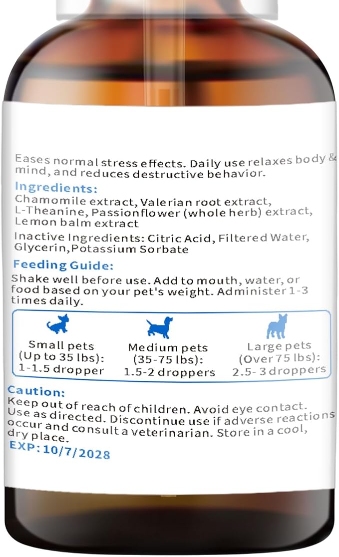 1.76 Fl Oz Calm The Eff Down for Dog - Stress Relief Supplement for Dogs Natural Dog Calming Anxiety Relief for All Life Stages and Breeds - Calm Down Calming Drops for Dogs