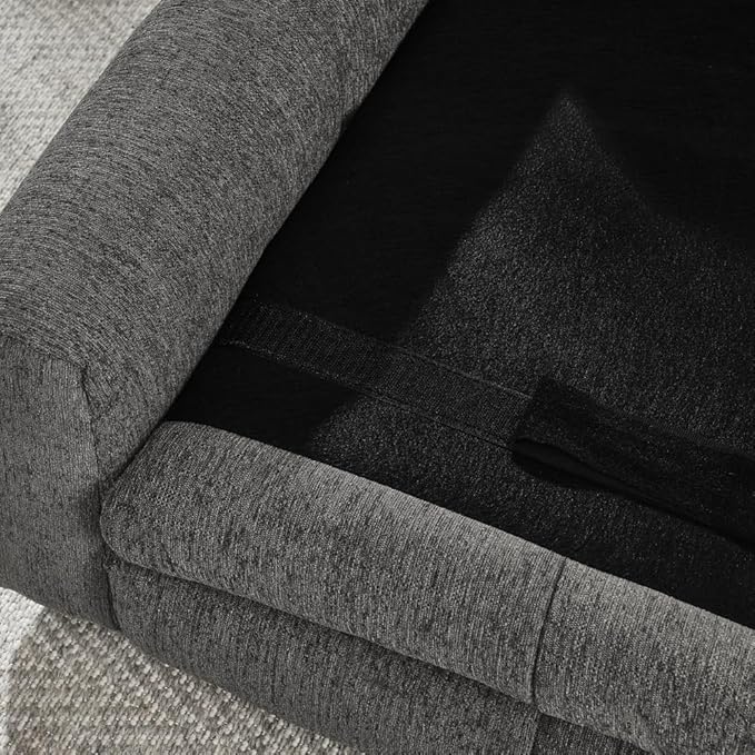 Dog Couch Bed with Backrest and Armrest, Durable Pet Sofa with Soft Foam Cushion, Elevated Dog Couch Bed with Legs for Medium and Large Dogs, Stone Grey