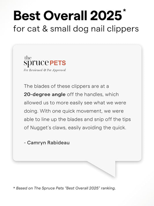 Pet Nail Clippers for Indoor Cats & Small Animals - Precision Angled Blades & Steady Grip - Ideal for Kittens Tiny Dogs Rabbits Birds - Nail Trimmer & Claw Scissors for Home Grooming - eBook Guide
