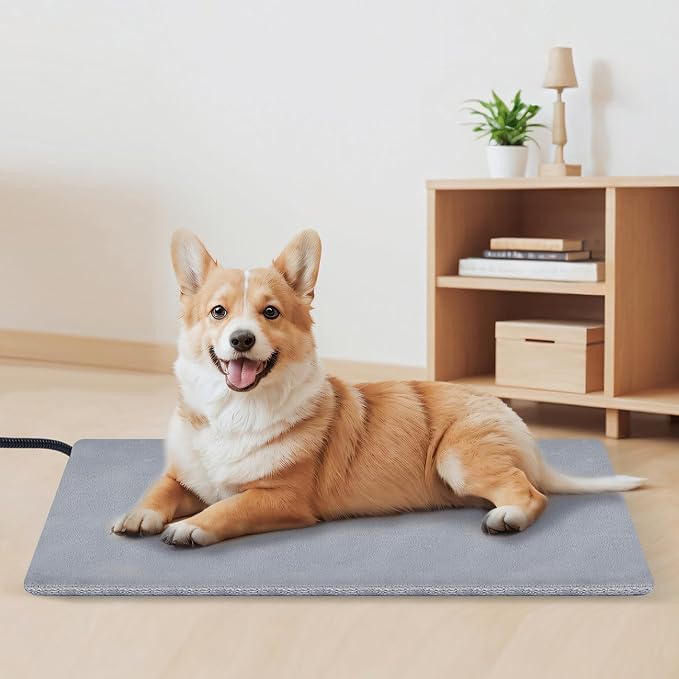 Smart Cat Heating Pad with Pressure Activated – Temperature Adjustable Heated Dog Bed with Timer - 23.6x17 inches - 30W - Pressure Activated Work for Pets Over 20 lbs (Large)