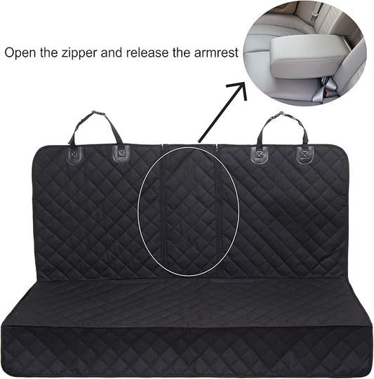 JSTHT Dog Seat Cover, 100% Waterproof Bench Seat Cover Protector Scratch Proof Nonslip Durable Soft Pet Back Seat Covers for Cars Trucks & SUV