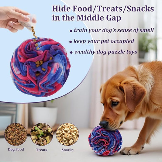 Ablechien Snuffle Ball for Dogs, Sniffle Interactive Treat Toy, Washable Puppy Treat Toy, Foraging Puzzle Ball Toy, Mind Games for Dogs, Enrichment Dog Toys