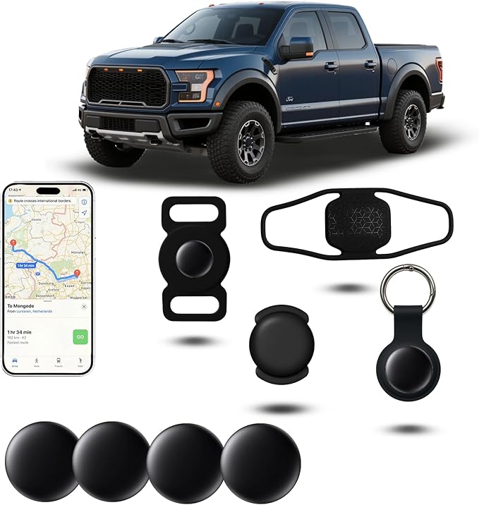 Magnetic Mini GPS Tracker – Hidden Vehicle Tracking Device, Real-Time Car, Kid & Pet Locator, No Subscription, Compatible with Apple Find My(4PCS)