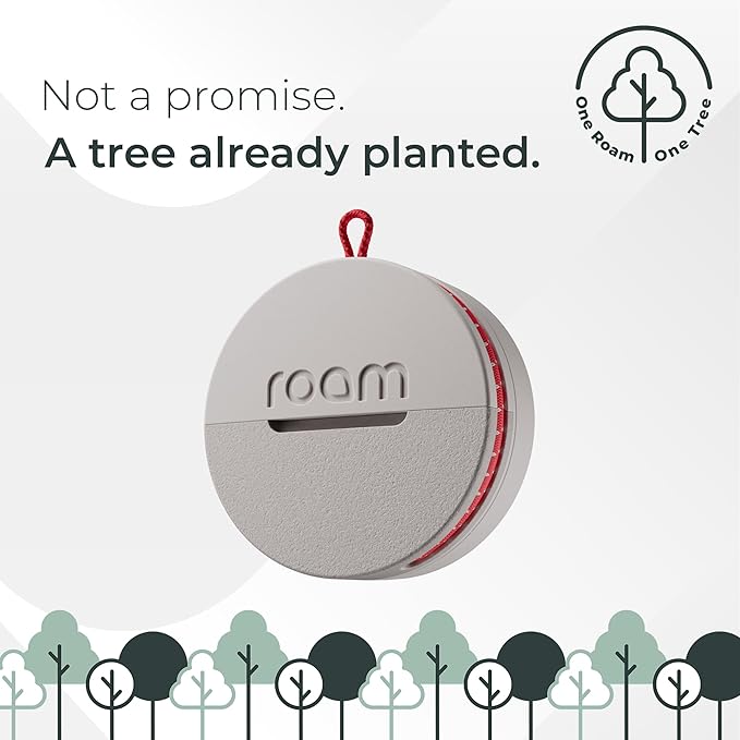 ROAM SMART TRACKER - Bluetooth Tracker & Item Locator for Keys, Luggage, Kid & Pet Gear, (iOS, Android), No App or Subscription, Fast Setup, Waterproof | 4-Pack, Black, Blue, Yellow & Gray