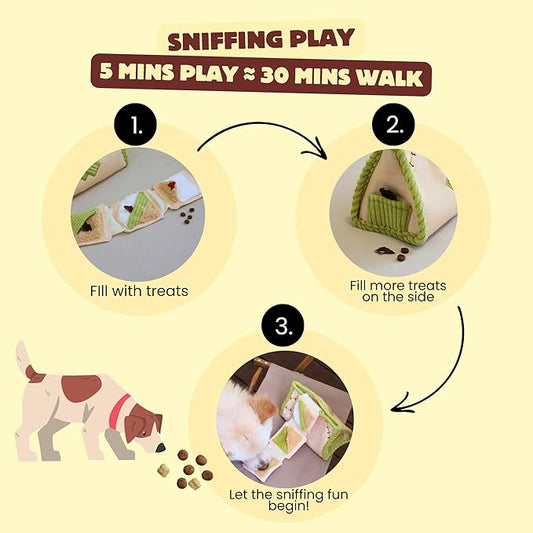 Interactive Dog Toys, Snuffle Puzzle Toys for Small Medium Large Dogs – Durable Hide & Seek Treat Dispenser with Squeaky & Crinkle Sounds, 2-in-1Chew Toy, Dog Birthday for Gifts (Tissue Box)