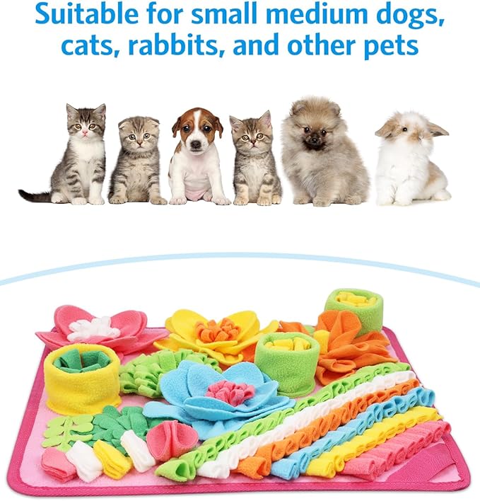 AMIR Snuffle Mat for Dogs, Interactive Feeding Puzzle Toy, Promotes Natural Foraging and Slow Eating, Reduces Stress and Enhances Training, 15-inch Dog Snuffle Mat
