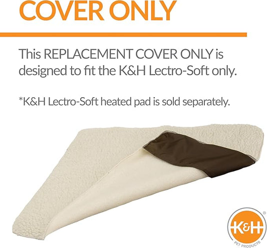 K&H Pet Products Lectro-Soft Outdoor Heated Dog & Cat Bed Replacement Cover, Fits K&H Lectro-Soft Medium Beds (Heated Bed Sold Separately), Machine Washable Fleece Cover - 24 X 19in