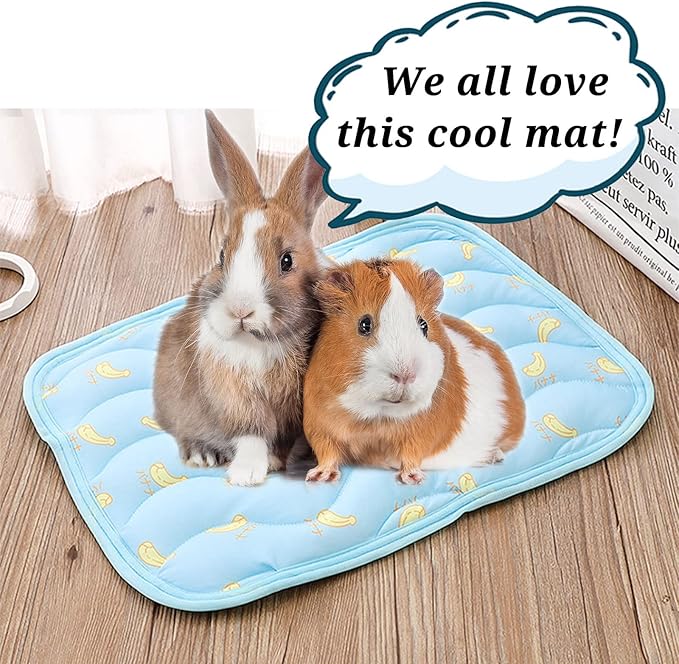 2Pcs Small Animals Cooling Mat, Guinea Pig Cooling Sleeping Pad, Rabbit Cool Pad, Breathable Small Pet Self Hot Day Bed Blanket for Rabbit Bunny Hedgehog Hamster Stay Cool 15.8x11.8in