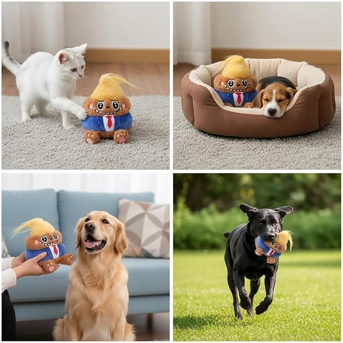 Funny Iconic Parody Plush Dog Toy - 6" Interactive Shaking Wobble Sound Toy, Durable Stuffed Pet Toy with Detachable Keychain for Small & Medium Dogs
