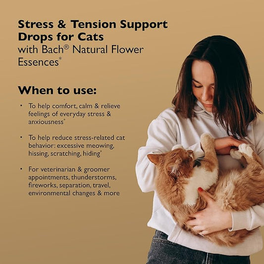 Bach Rescue Remedy Pet Dropper for Cats - 10 mL, Pack of 2 - Stress & Tension Support for Cats Natural Flower Essences - Sedative-Free, Homeopathic Liquid Formula - for All Breeds, Ages & Weights