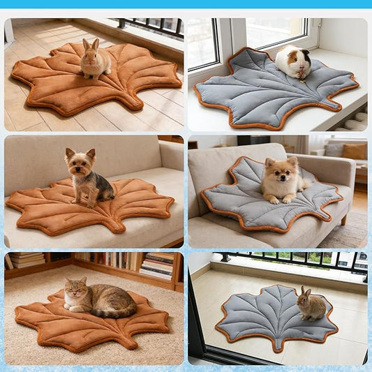 KOOLTAIL Self Warming Cat Bed Mat for Indoor Cats Dogs, Reversible Cozy Pet Heated Pad Blanket with Thermal Foil, Thicken Cat Window Perch, Puppy Kitten House for Crate, Desk, Floor,Outdoor,Maple Leaf