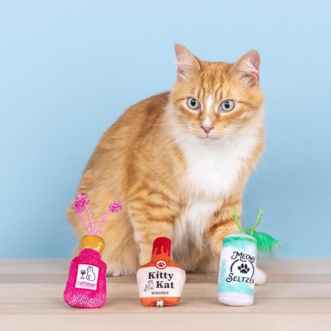 Fringe Studio Kitten My Drink ON, Small Plush Cat Toy 3PCS Set, PetShop Collection (904040)