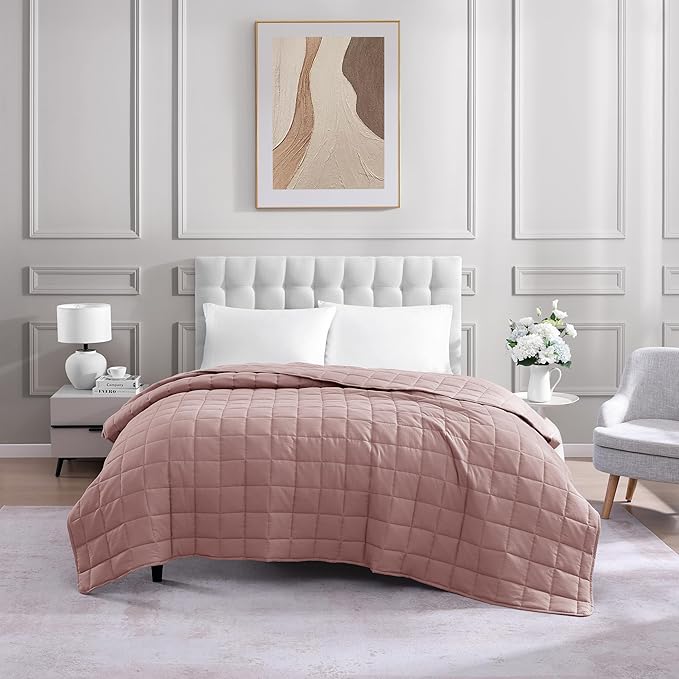 Casa Platino Quilted Blanket Full Size - Pre Washed - Soft & Lightweight- All Season - Premium Microfiber Down Alternative Bed Blankets - Sepia Rose