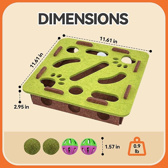 Cat Puzzle Toy Interactive Feeder Cat Scrach Puzzle Enrichment Box for Indoor Cats