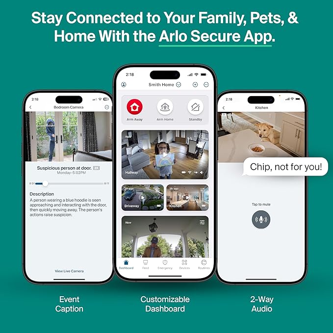 Arlo Essential Indoor Pan Tilt Security Camera 2K (2025 Release) + 6 Months of Secure Plus Plan - Wired Plug-in Power, Person Recognition, Animal Detection, Auto Motion Tracking, 1 Cam, White