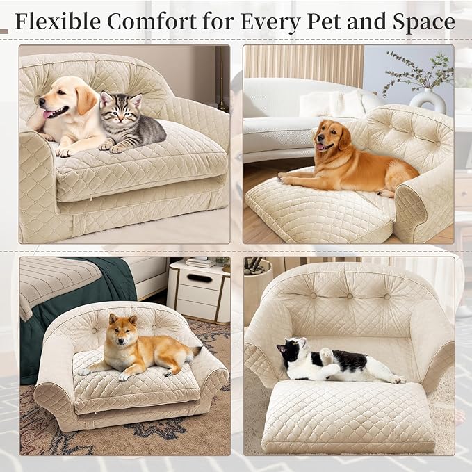 Dog Sofa Bed, Luxury Pet Couch with Removable Cover,Soft and Comfortable Dog Bed Mat for Small and Medium Dogs or Cats