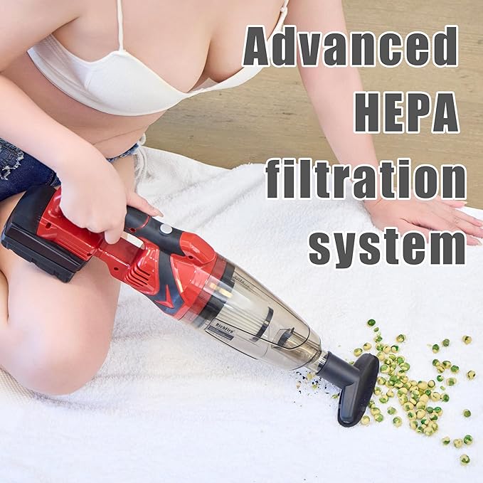 Cordless Vacuum Cleaner Compatible with Milwaukee Battery,Wireless Handheld Vacuum Cleaner for Home, Boat, Workshop, Pet Hair, Furniture Cleaning(Tool Only No Battery)