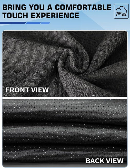 1160g Heavy Duty Towel Car Seat Cover, Sweatproof Absorbent Microfiber Rear Seat Protector for Gym Beach Athletes, Universal Fit Waterproof Back Seat Mat for Sedans SUV Minivans, Black