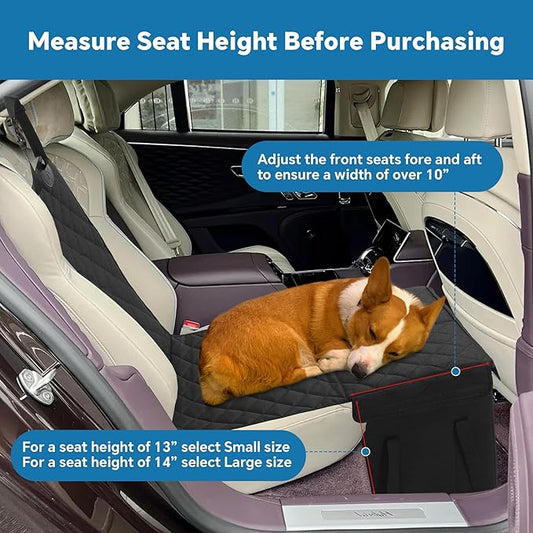 HOMBYS Back Seat Extender for Dogs,Dog Car Seat Cover with Storage Car Organizer,Dog Car Seat Extender with Storage for Front or Back Seat,Waterproof Scratch Proof Cover for Cars Trucks and SUVs,Small