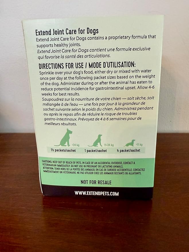Extend Dog Hip and Joint Supplement Beef Flavored Powder Packets with Glucosamine, Chondroitin, MSM & Collagen, Hip & Joint Support, Mobility & Cartilage Health, Daily Dog Supplement, 60 Count