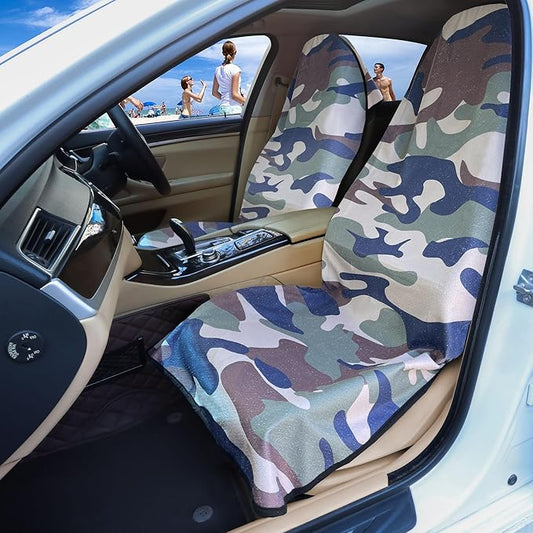 Car Seat Covers 1 Pack Waterproof Towel Car Seat Cover Universal Fit for Most Trucks SUV Fitness Athletes Pets Gym and Water Sport,Camouflage