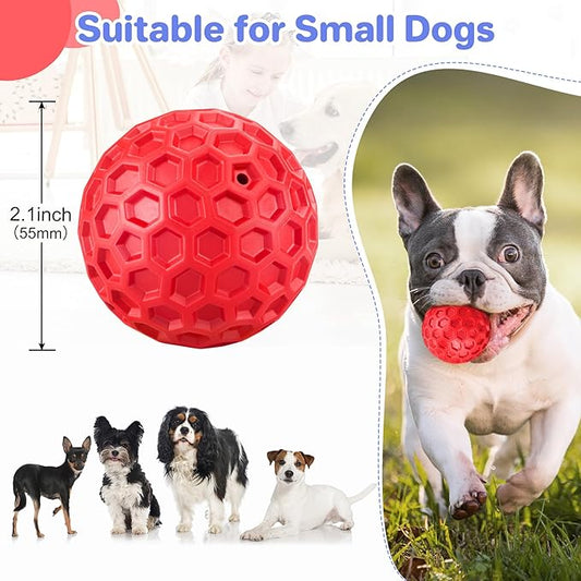 DISSKNIC Indestructible Squeaky Dog Balls Puppy Toys, Interactive Dog Toys for Small Dogs, Puppy Chew Toys for Teething and Relax, Dog Chew Toy Balls Small Dog Toys for Small Breed, Outdoor Dog Toys