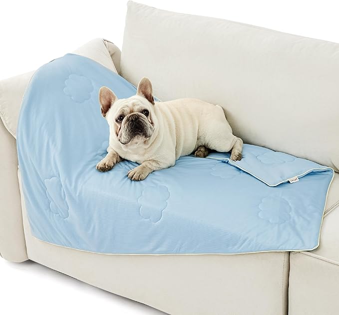 LE SURE Premium Cooling Blankets for Medium Dogs - Washable Dog Cooling Throw Blanket with Q-MAX>0.4,Durable Self Cooling Pet Mat for Cat, Soft Cooling Summer Blanket for Hot Weather, Blue, 30x40