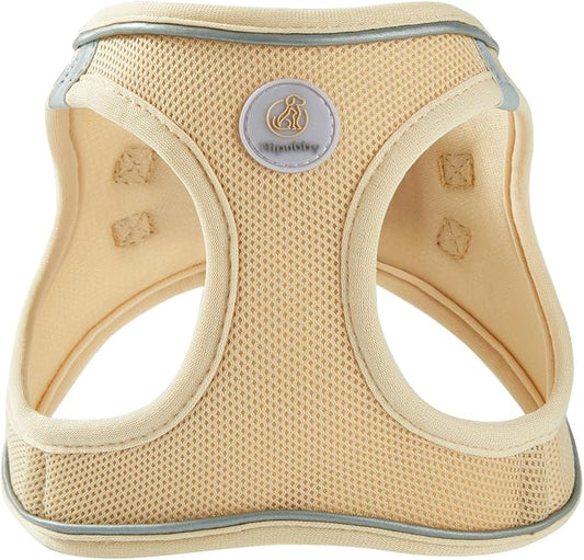 Hipubby Dog Harness and Leash Set, No Pull Soft Mesh Puppy Harness for Small Medium Dogs, Cats - Step in Reflective Breathable Lightweight Vest Harness for Walking, Training - Khaki, L