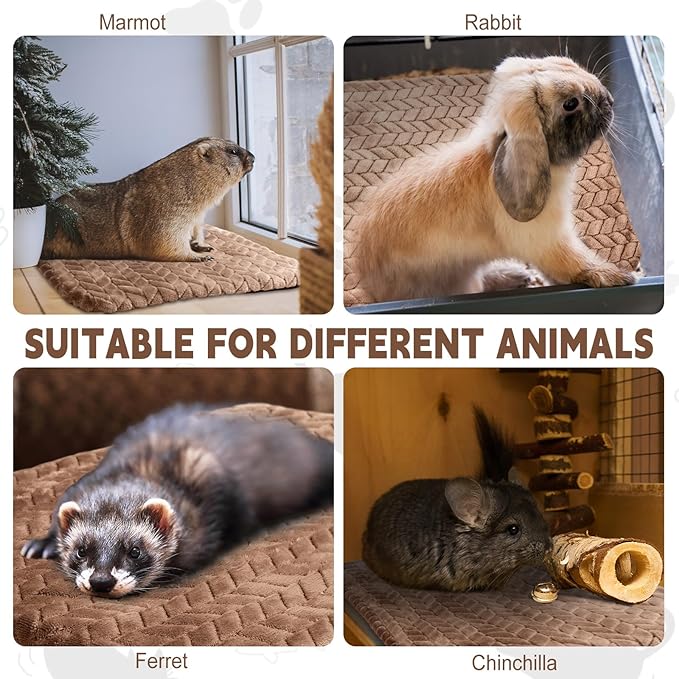 Drydiet 4 Pack Self Warming Cat Bed Mat Self Heating Pad for Dog Extra Warm Winter Pet Pad Washable Thermal Pads Mats for Pets Indoor Outdoor(Camel,16 x 20 Inch)