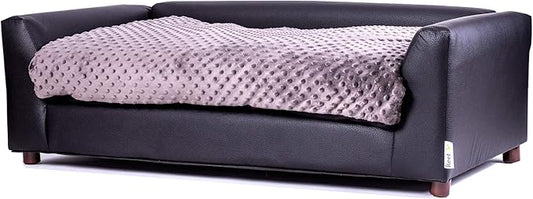 Keet Fluffy Deluxe Pet Bed, Charcoal, Large (40x23x13)
