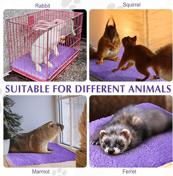Drydiet 4 Pack Self Warming Cat Pads Self Heating Cat Mat Washable Homeless Dogs Thermal Pads Kennel Pad Reflects Body Heat Warm Crate Bed Mat for Indoor Outdoor Pet(Purple,16 x 20 Inch)
