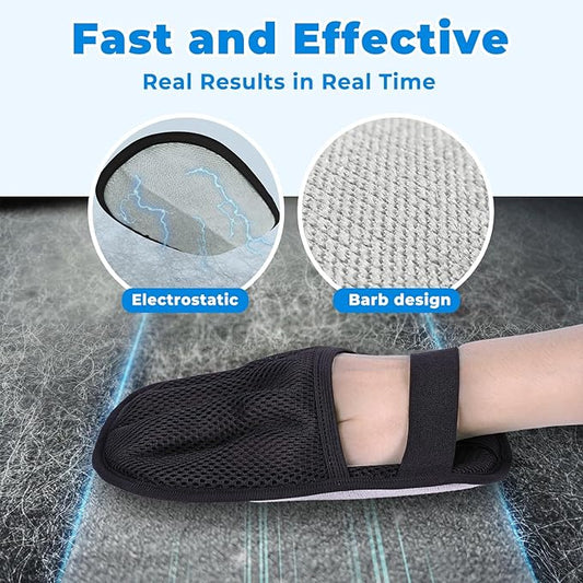 GRENTY 2 PCS Pet Hair Removal Glove for Dogs & Cats, Upgraded Five-Finger Electrostatic Pet Hair Remover, Pet Hair Removal Tool for Clothing, Carpets, Sofa Gaps, and Car Seat