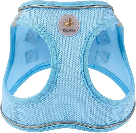Hipubby Dog Harness and Leash Set, No Pull Soft Mesh Puppy Harness for Small Medium Dogs, Cats - Step in Reflective Breathable Lightweight Vest Harness for Walking, Training - Blue, M