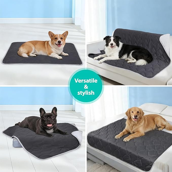 Cooling Blanket for Dogs - Q-MAX>0.4, Lightweight Pet Throw Blanket Furniture Protector, Breathable Fill and Soft Washable Cooling Mat for Summer, Grey, 40x60