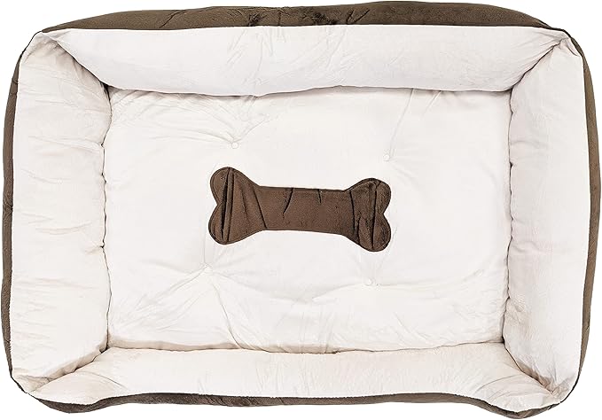 SciencePurchase Large 31" × 24" Luxury Pet Bed for Dogs or Cats - Super Soft, Machine Washable with Waterproof Non-Slip Underside, Low Wall for Easy Entering & Exiting, Folds for Travel & Storage