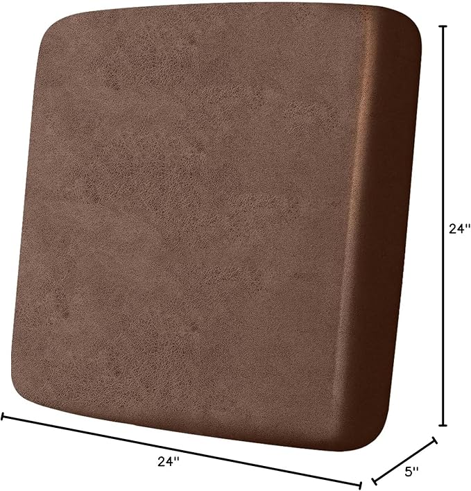 ANARACHON Leather Look Couch Cushion Covers Sofa Seat Slipcovers Sets Couches Furniture Protector for Sectional Armchair Loveseat Pets Kids Stretch Spandex Fabric (1 Cushion Armchair, Brown)