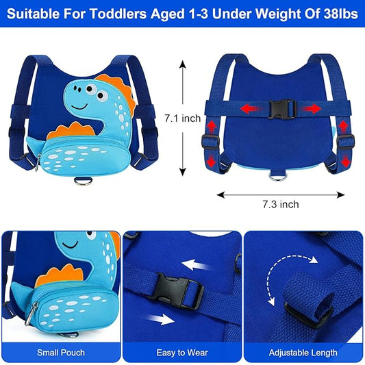 Accmor Toddler Harness Leash with Anti Lost Wrist Link, Cute Dinosaur Kids Walking Restraint Belt, Keep Child Close Hand Strap Tether for Baby Boys Girls Outdoor Travel