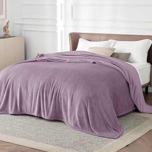 Bedsure GentleSoft Fleece King Size Blankets for Bed Fog Purple - Soft Lightweight Plush Cozy Fuzzy Luxury Microfiber, 108x90 inches