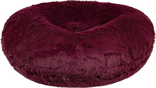 Bessie and Barnie Signature Rosewood Luxury Shag Extra Plush Faux Fur Bagel Pet/Dog Bed (Multiple Sizes)