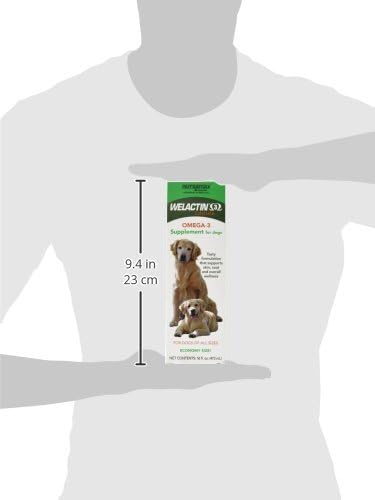 Nutramax Welactin Omega 3 Fish Oil for Dogs, Skin and Coat Health Supplement, Plus Joint, Immune, Kidney, and Brain Support, Premium Omega 3 Fatty Acids, For Dogs, 16 Ounce Liquid