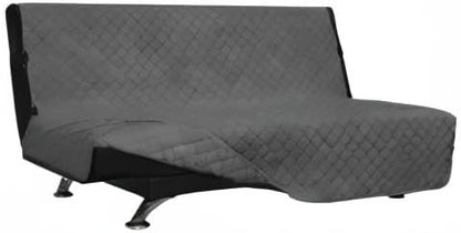 Easy-Going Futon Sofa Slipcover - Reversible Armless Couch Cover - Water Resistant for Pets & Kids (Gray/Gray)