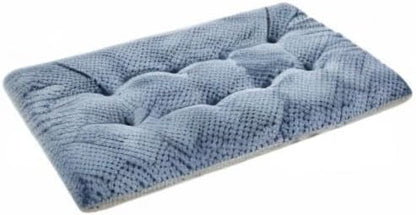 WONDER MIRACLE Fuzzy Deluxe Pet Beds, Super Plush Dog or Cat Beds Ideal for Dog Crates, Machine Wash & Dryer Friendly (23" x 35", L-Dark Blue)
